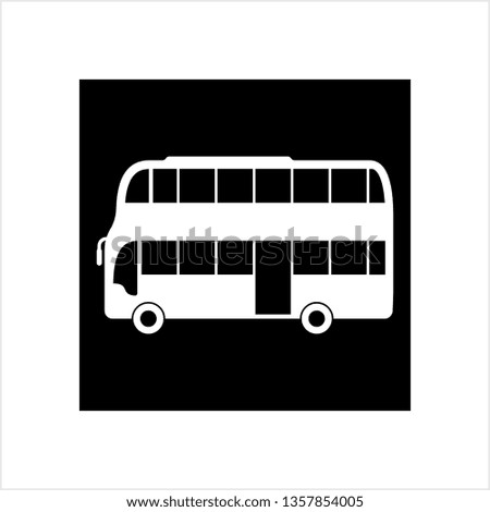 Double Decker Bus Icon, Bus Vector Art Illustration