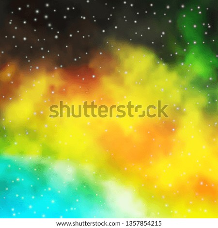 Light Green, Yellow vector texture with beautiful stars. Colorful illustration with abstract gradient stars. Design for your business promotion.