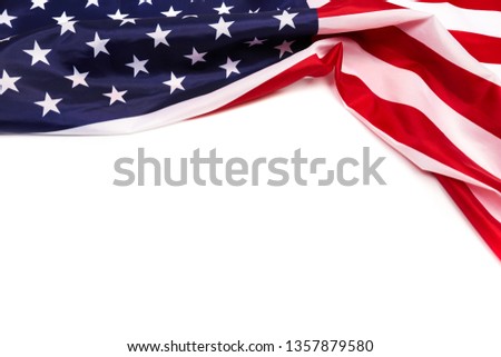 american flag isolated on white background 
