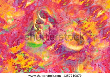 Footprint. Multicolor plasticine texture. Abstract background