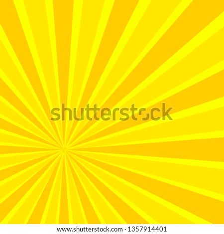 Comic Book Sun Rays, Bright Yellow Background, Square Template.