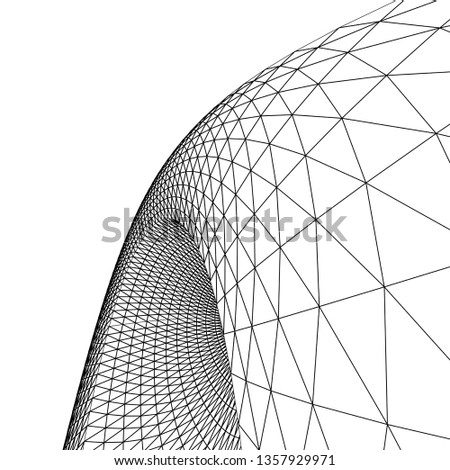 abstract architecture arch, 3d illustration