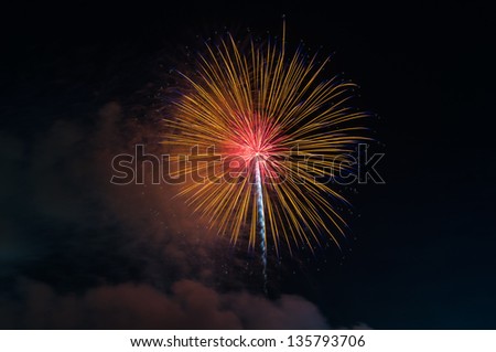 Fireworks light at chonburi city of Thailand