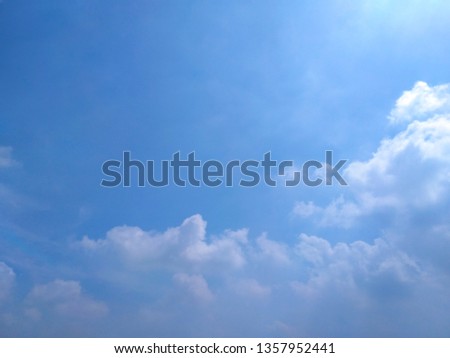 White cloud​ and​ beautiful​ blue sky - Air clouds in the blue sky. - Blue backdrop in the air - subtle background
