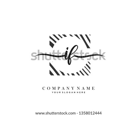 IF handwriting initial  logo vector