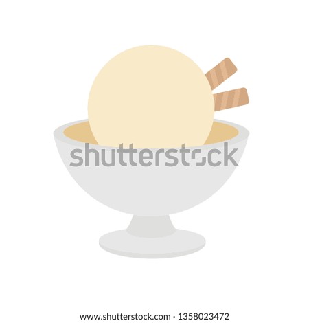 Ice cream bowl emoji vector