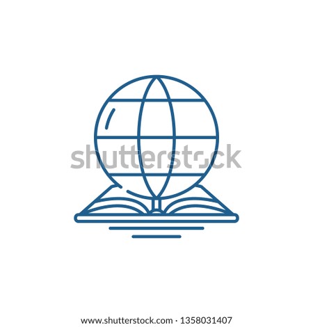 World law line icon concept. World law flat  vector symbol, sign, outline illustration.
