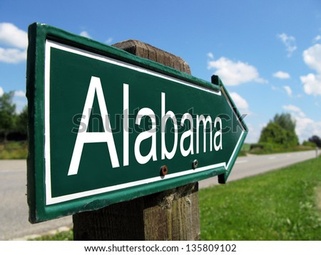 Alabama signpost along a rural road