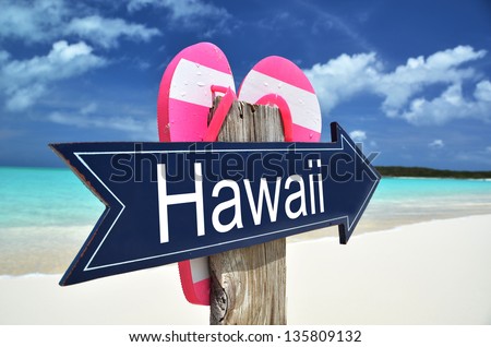 HAWAII sign on the beach