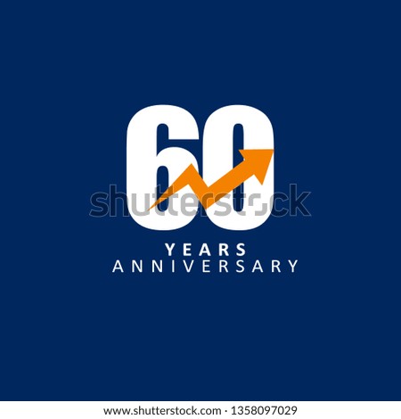 60 Year Anniversary Vector Template Design Illustration, with flat design.