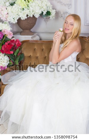 Bride model in photo studio