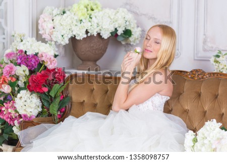 Bride model in photo studio