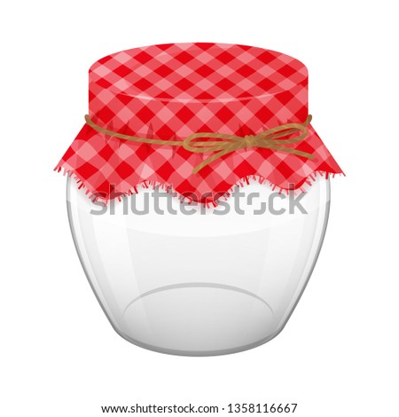 Empty glass jar with lid for home made and jam. Realistic style. Vector illustration. Isolated on white.