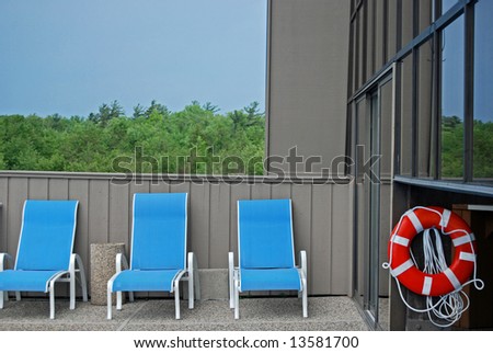 pool chairs with life ring