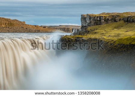 A view of Dettifoss, one of the most powerful waterfalls in Iceland, Europe