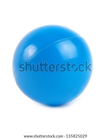 blue plastic ball isolated over white