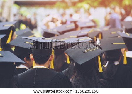 Group of Graduates during commencement. Concept education congratulation in University. Graduation Ceremony ,Congratulated the graduates in University during commencement. Royalty-Free Stock Photo #1358285150