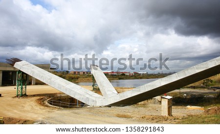 construction of a bridge over the river Llobregat, Barcelona, Catalunya, Spain, Europe