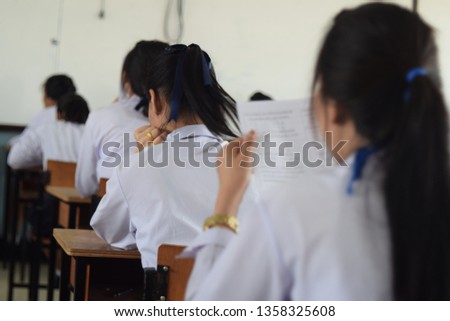 Students are studying in the classroom.Education in the 21st century.High school students in Thailand.