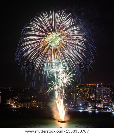 Fireworks in celebrations pattaya Thailand
