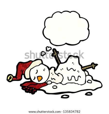 melting snowman cartoon
