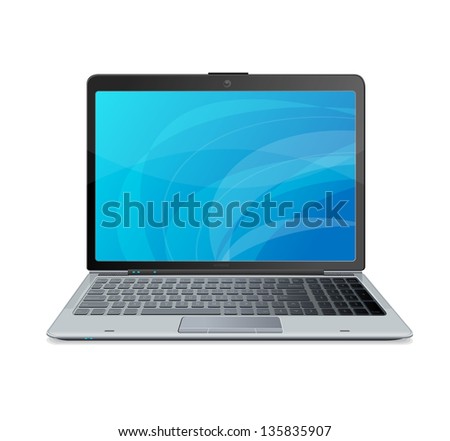 Vector laptop isolated on white