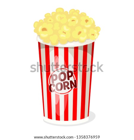 Popcorn box isolated on white background. Vector