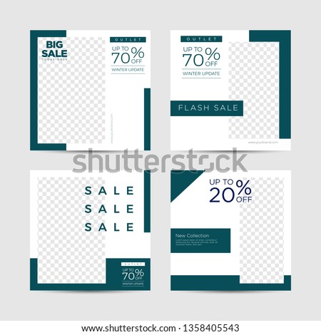 Editable Post Template Social Media Banners for Digital Marketing. Promotion Brand Fashion. Stories. Streaming.   Royalty-Free Stock Photo #1358405543