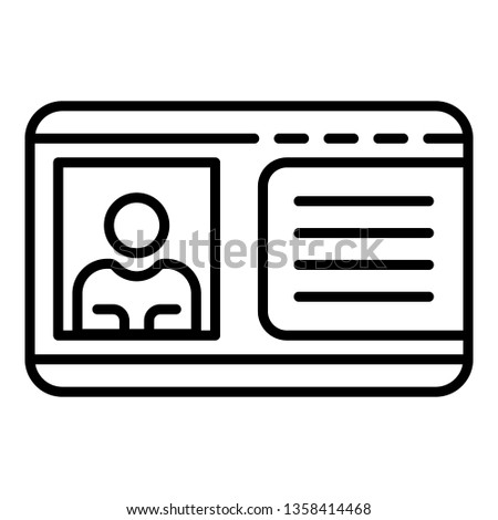 Driver license icon. Outline driver license vector icon for web design isolated on white background