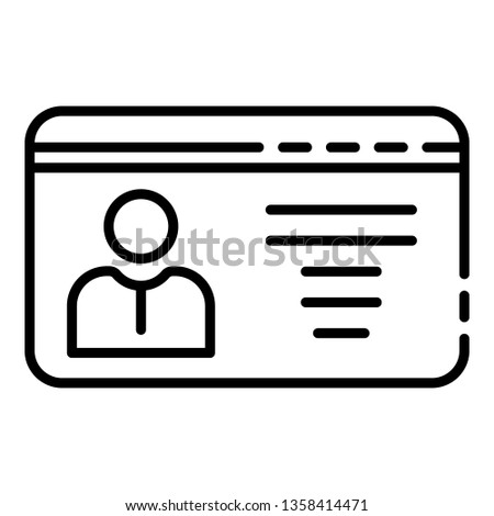 Driver license card icon. Outline driver license card vector icon for web design isolated on white background