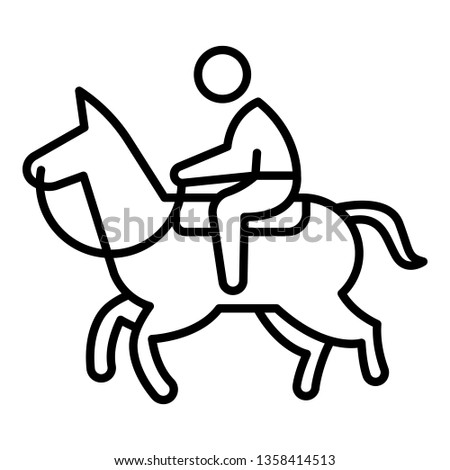Sport horseback riding icon. Outline sport horseback riding vector icon for web design isolated on white background