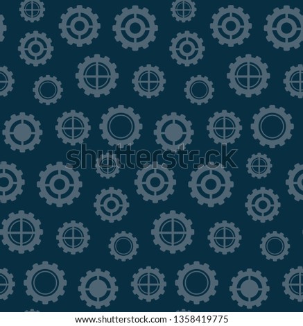 Seamless pattern with gears isolated on black background