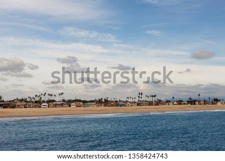 Skyline of a southern California city in the midday light on a overcast day. 