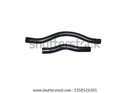 Car rubber intake radiator hose isolated on white background.