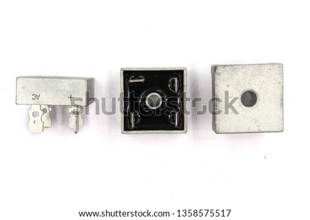 Diode bridge ,This Bridge Rectifier diode use for Power Supply. isolated on white background. 
