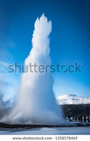 Geyser erupting, Strokkur Iceland