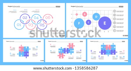 Set of planning or startup concept infographic charts. Business diagrams for presentation slide templates. For corporate report, advertising, banner and brochure design