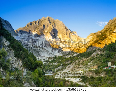 White Marble Quarries of Carrara in the Apuan Alps Italy