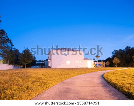  house and road at night