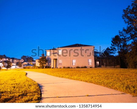  house and road at night