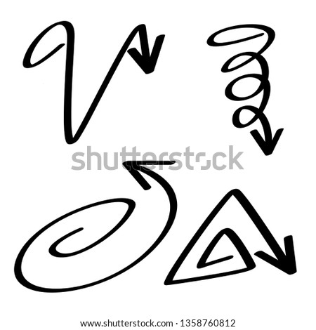 hand drawn arrows vector set