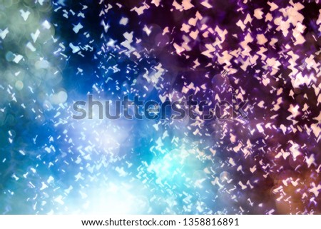 Magic Background With Color Festive background with natural bokeh and bright golden lights. Vintage Magic background 