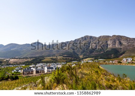 Franschoek winelands and mountain countryside South Africa