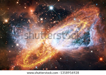 Science fiction space wallpaper, galaxies and nebulas in awesome cosmic image. Elements of this image furnished by NASA