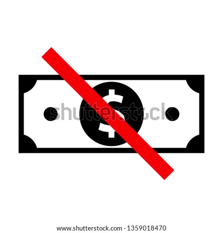 No cash concept icon. Clipart image isolated on white background