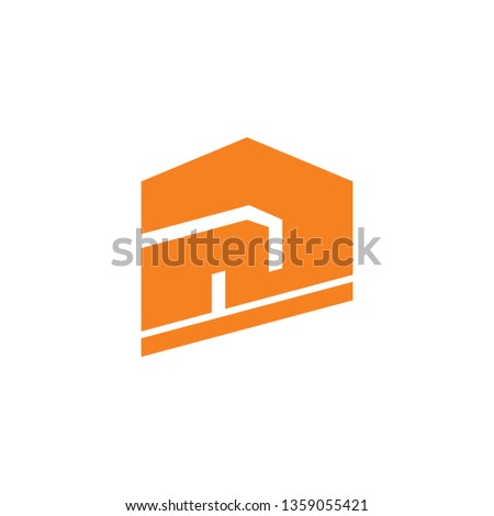 abstract simple geometric building logo vector