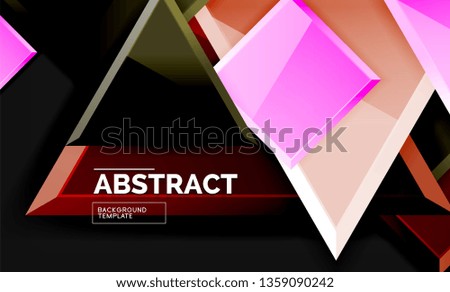 Glossy squares and triangles geometric backgrounds. Vector