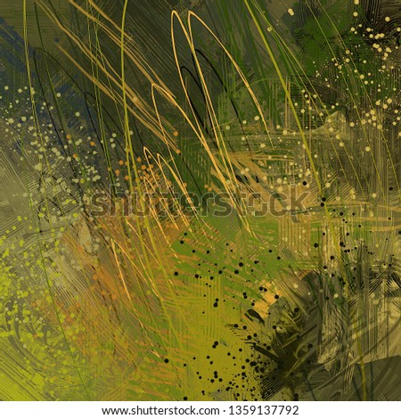 Abstract texture. 2d illustration. Expressive handmade oil painting on canvas. Brushstrokes. Modern digital art. Multi color backdrop. Contemporary brush. Expression. Popular style.