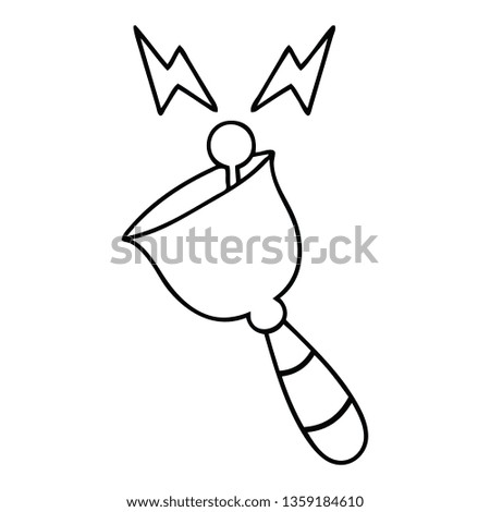 line drawing cartoon of a ringing hand bell