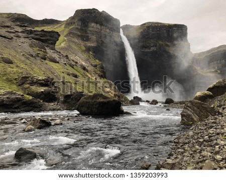 picture of beautiful Icelandic waterfall
